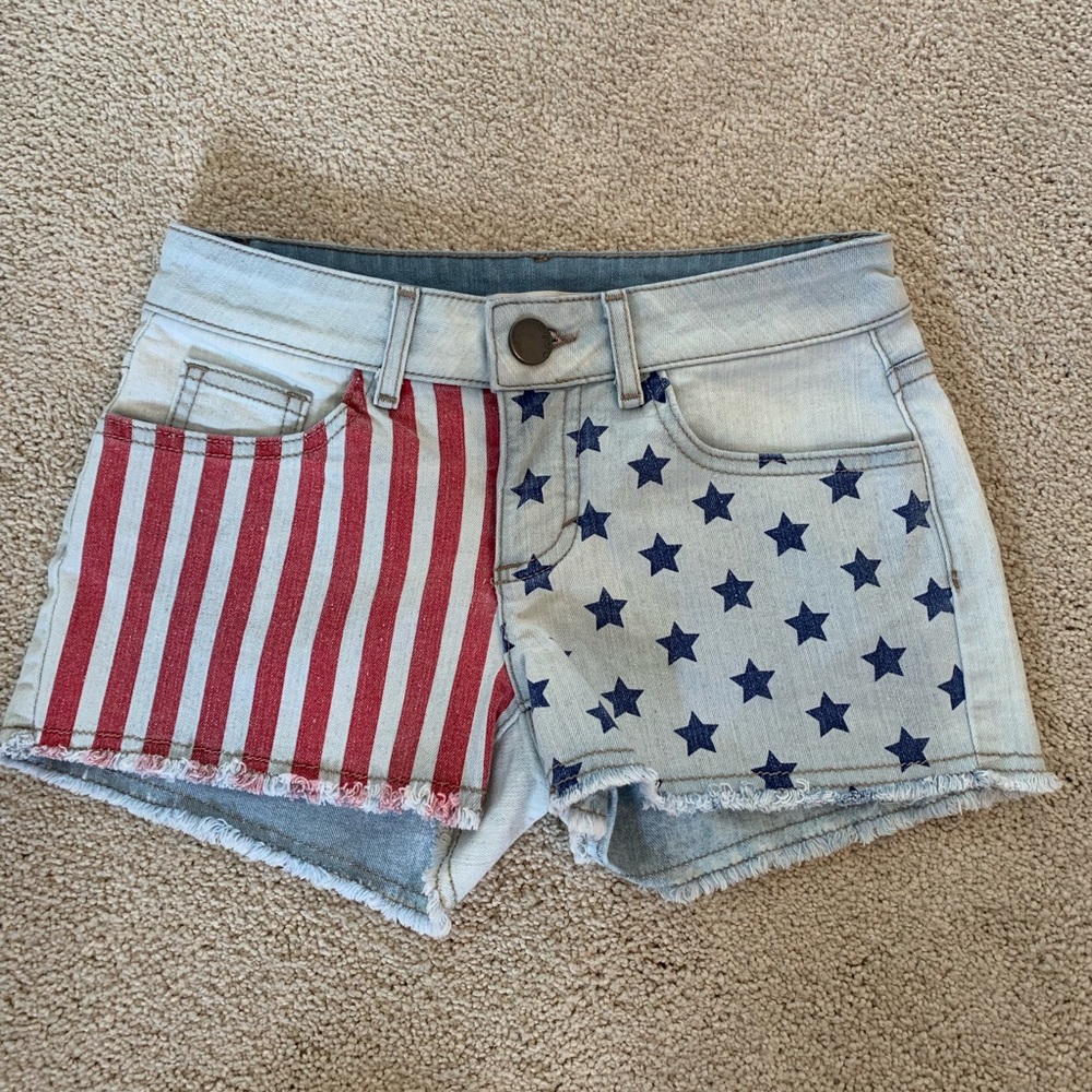 No Boundaries American Flag Cutoff Shorts